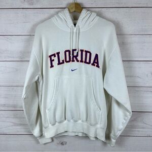 Florida Gators Nike Hoodie Mens Small White Drawstring Embroidery Center Swoosh